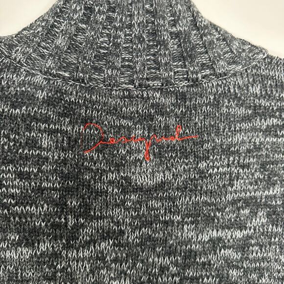 Desigual "made to dream" 1/4 zip argyle design sweater Size XL - Picture 6 of 8